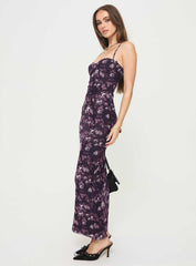 Reynaldo Maxi Dress Purple / Floral