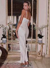 Isbell Satin Maxi Dress White