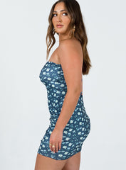 Oscar Mini Dress Navy Floral