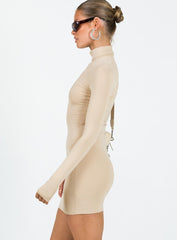 Elysium Long Sleeve Turtleneck Dress Bone