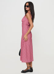 Nellie Midi Dress Pink Check