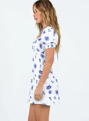 Aruma Mini Dress Blue / White