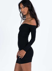 Bovey Long Sleeve Mini Dress Black