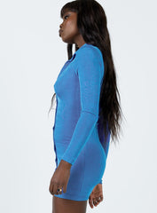 Elody Long Sleeve Mini Dress Blue