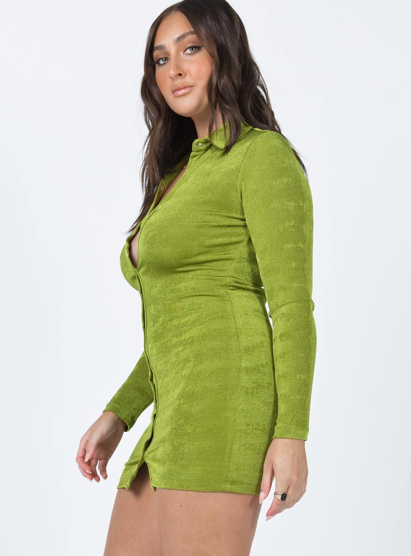 Elody Long Sleeve Mini Dress Green