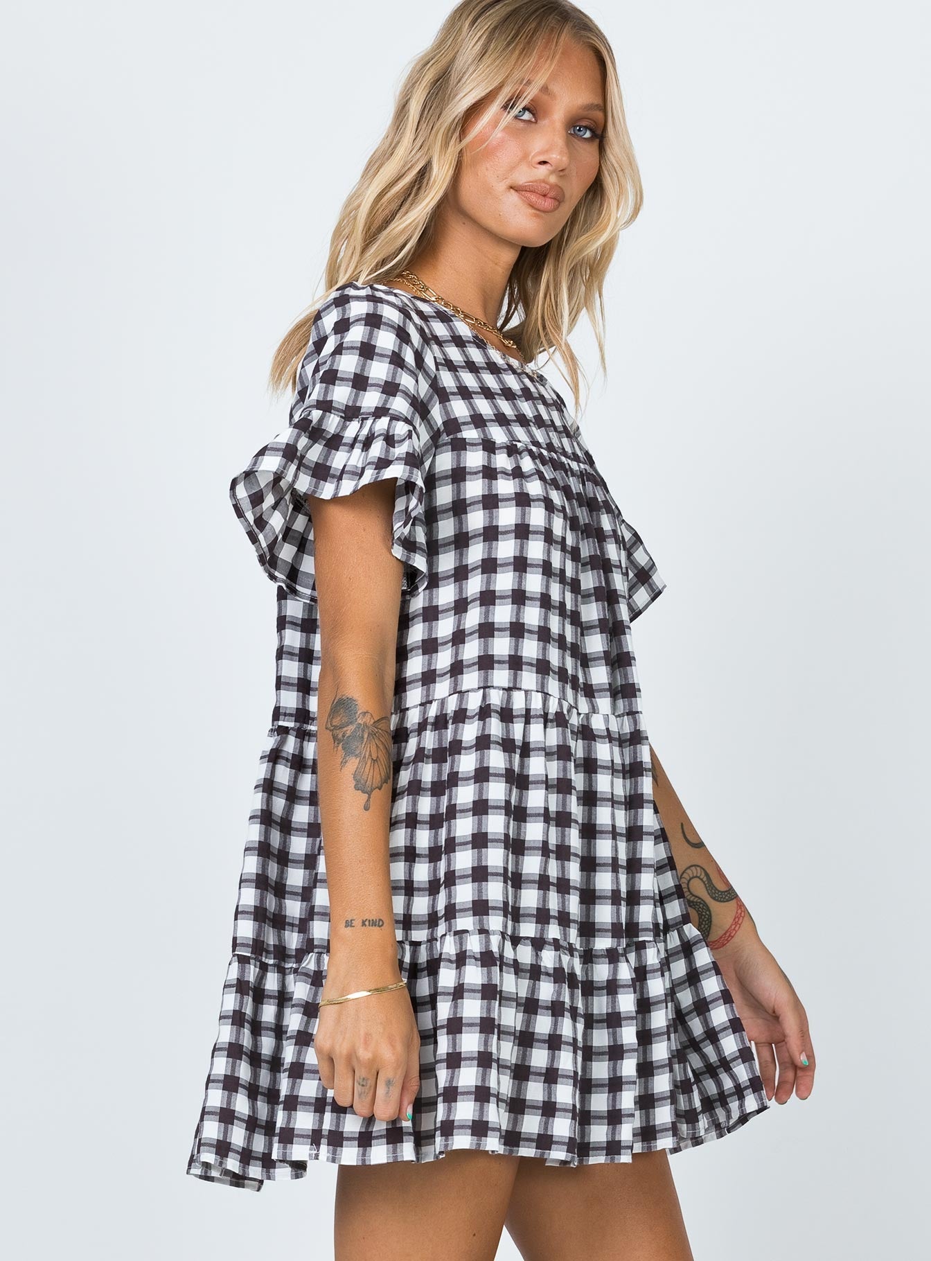 Miami Check Mini Dress Black