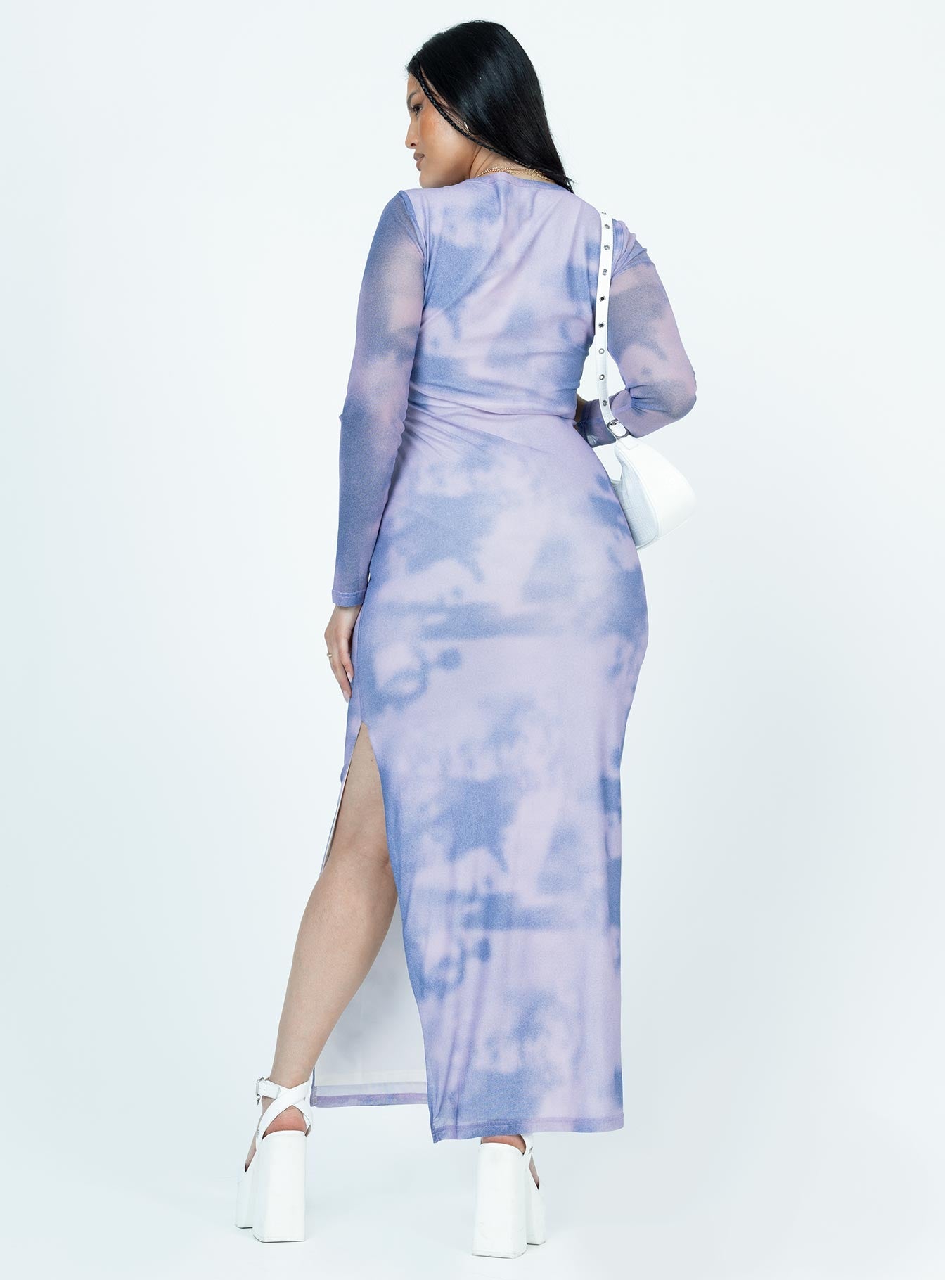 Harlowe Mesh Maxi Dress Blue Multi