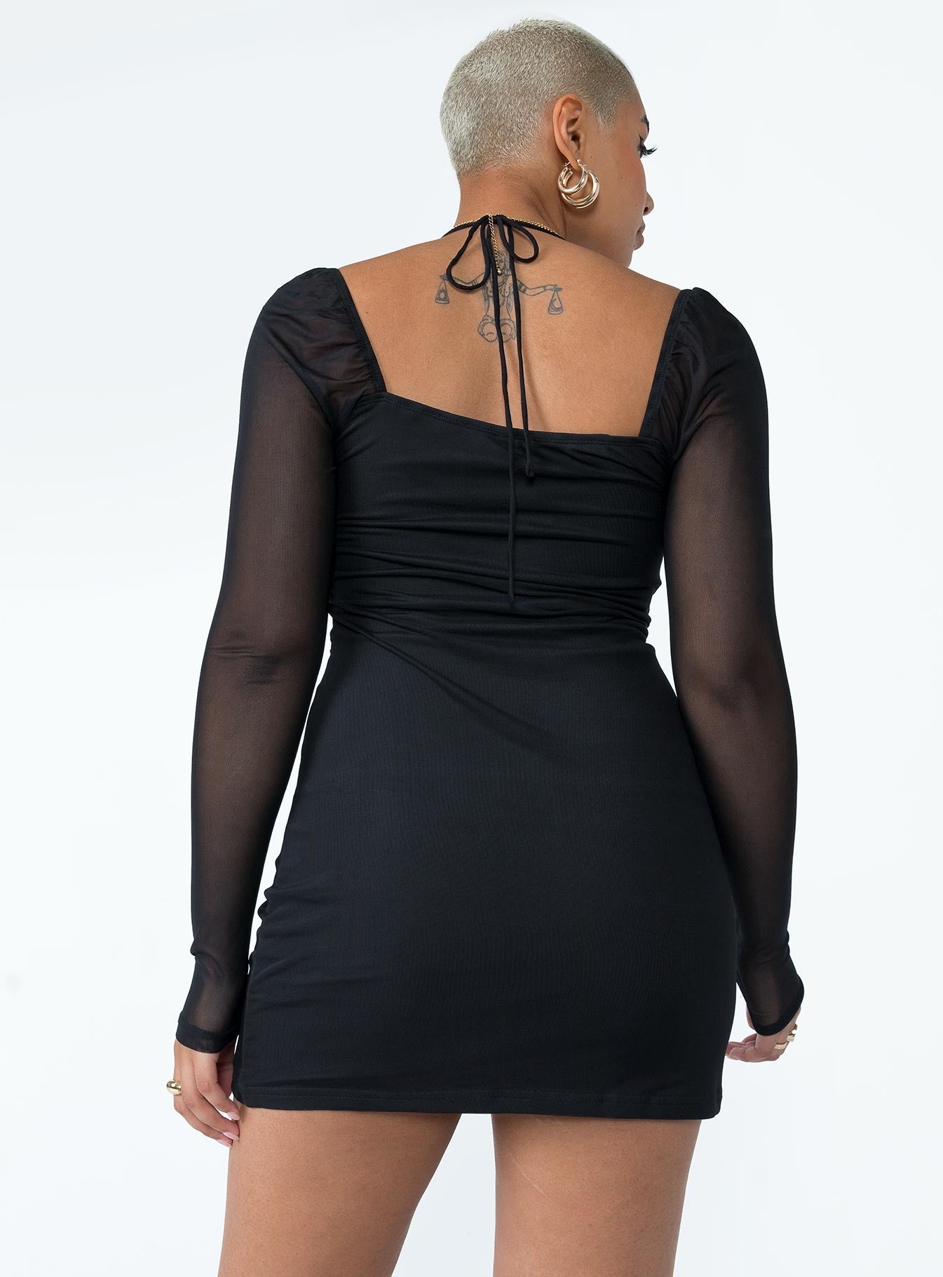 Luella Long Sleeve Mini Dress Black