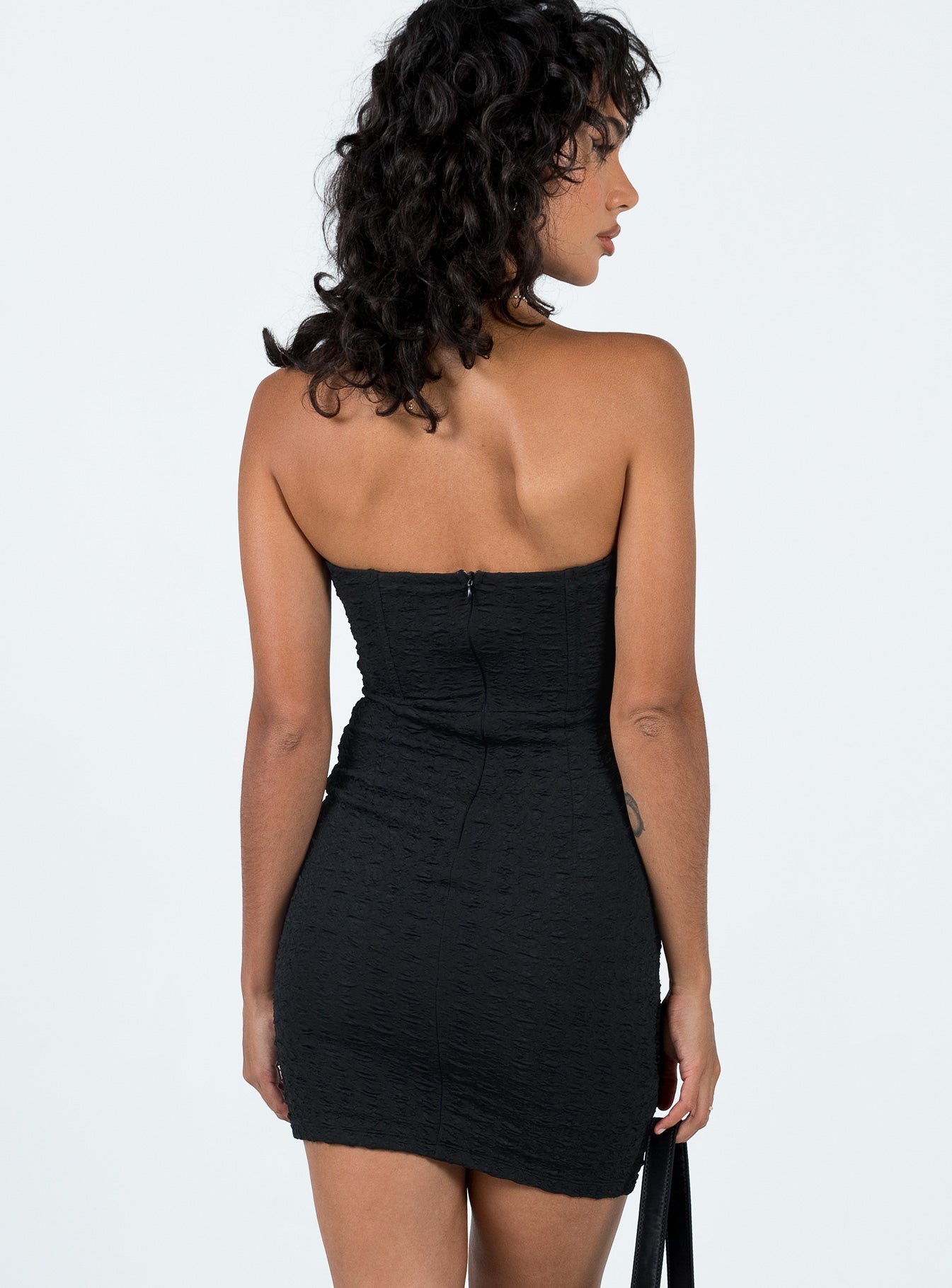 Avalon Strapless Mini Dress Black