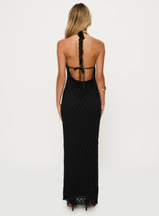 San Lorenzo Crochet Maxi Dress Black