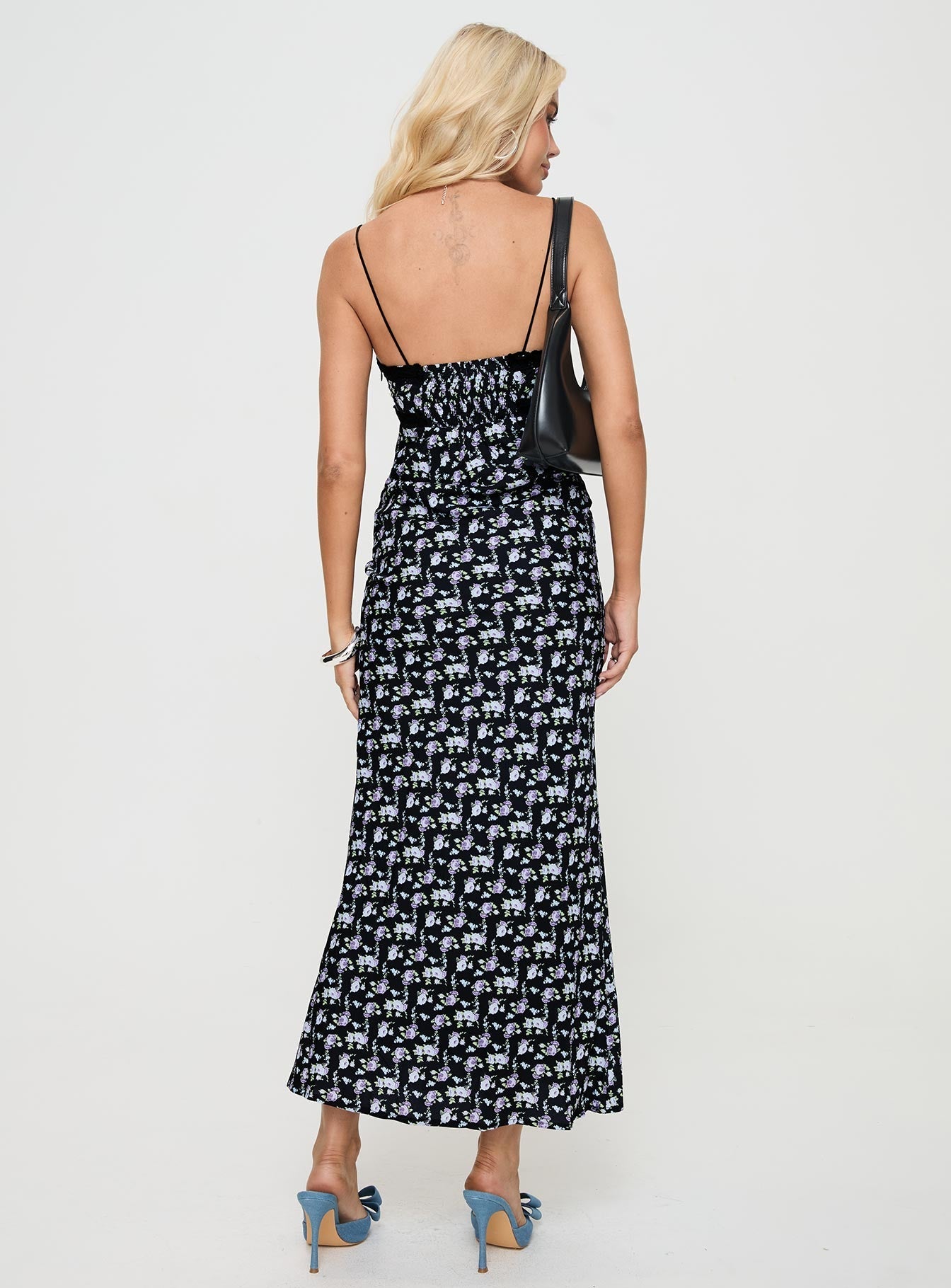 Emily Maxi Dress Black / Floral