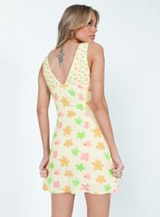 Calan Mini Dress Spliced Floral