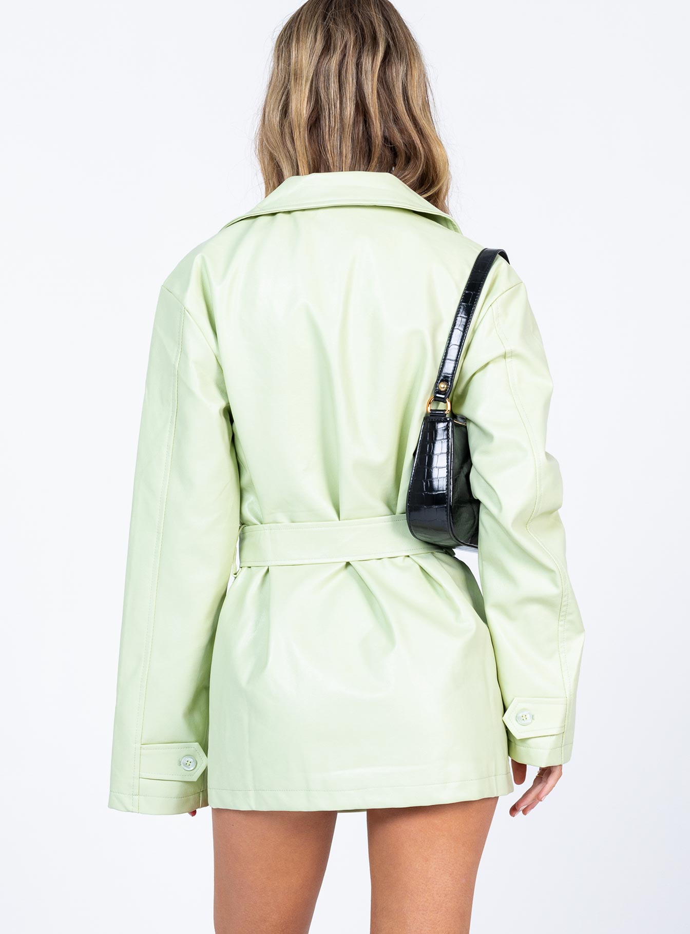 Carter PU Coat Green