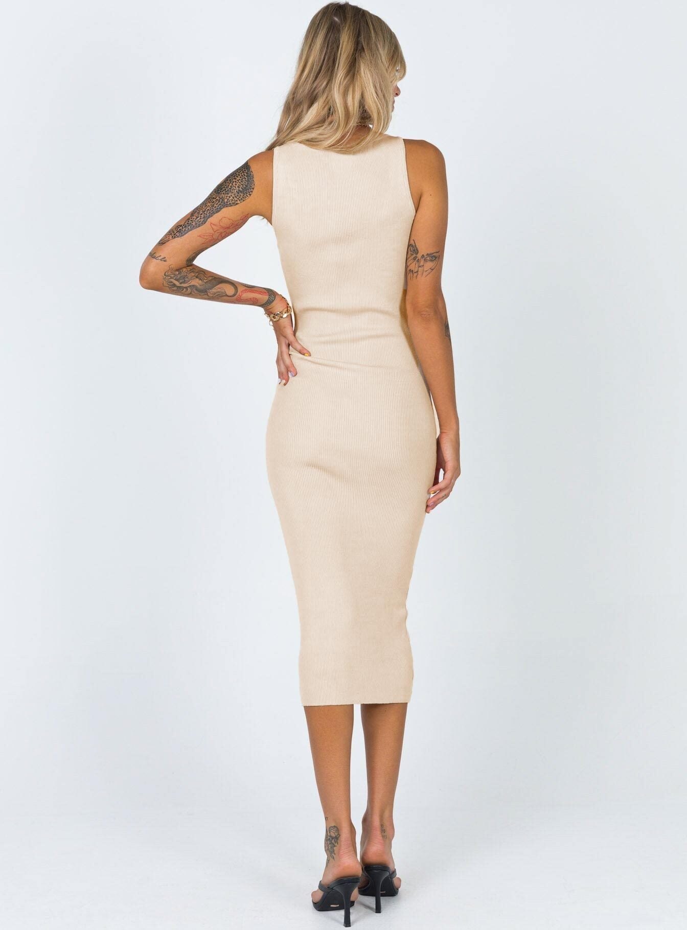 Ingrid Midi Dress Beige