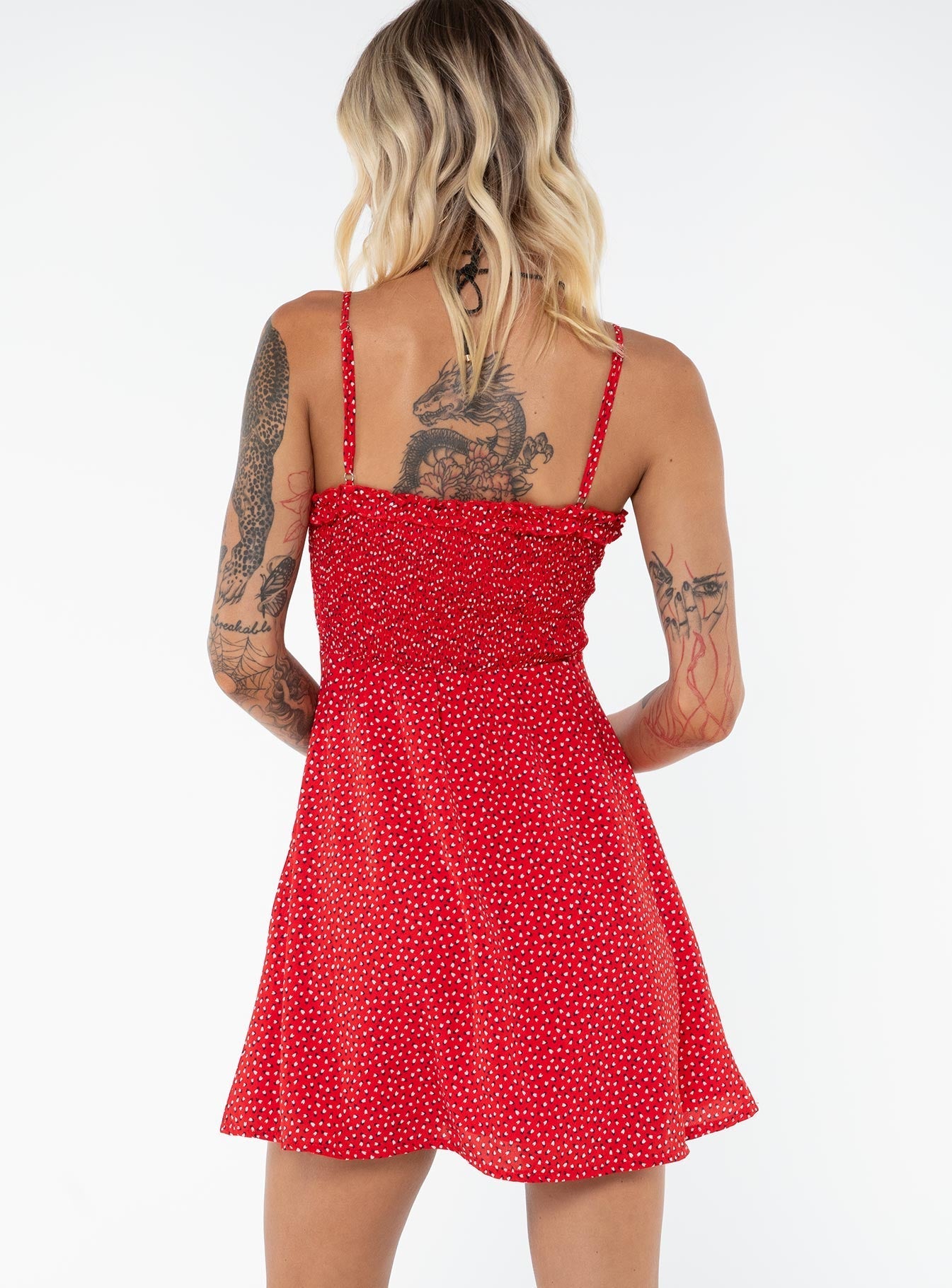 Love Birds Mini Dress Red Tall