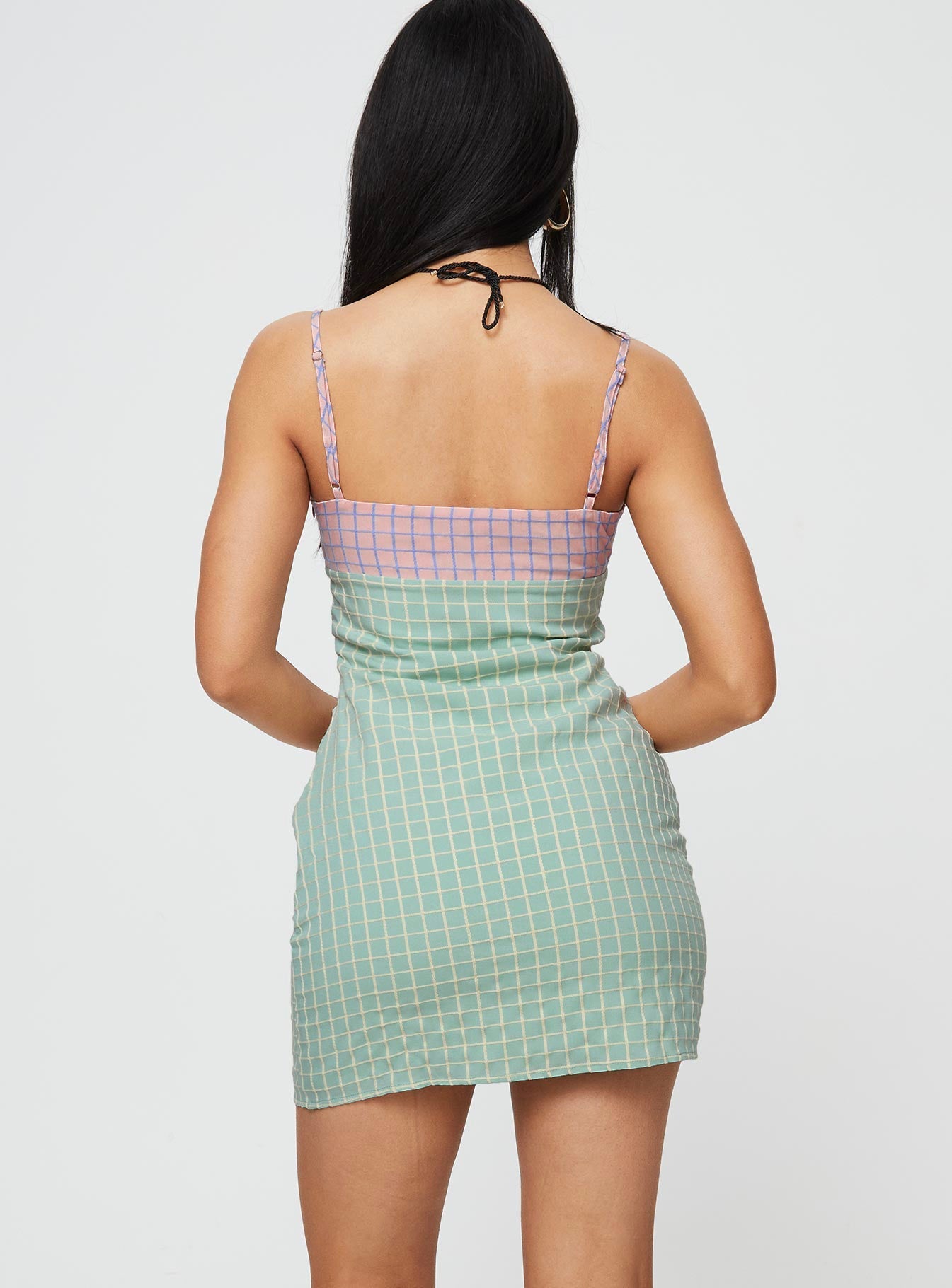 Bumbles Check Mini Dress Pink / Green