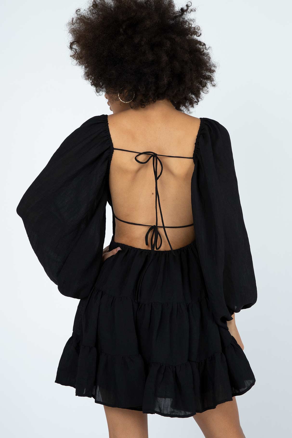 Danny Long Sleeve Mini Dress Black