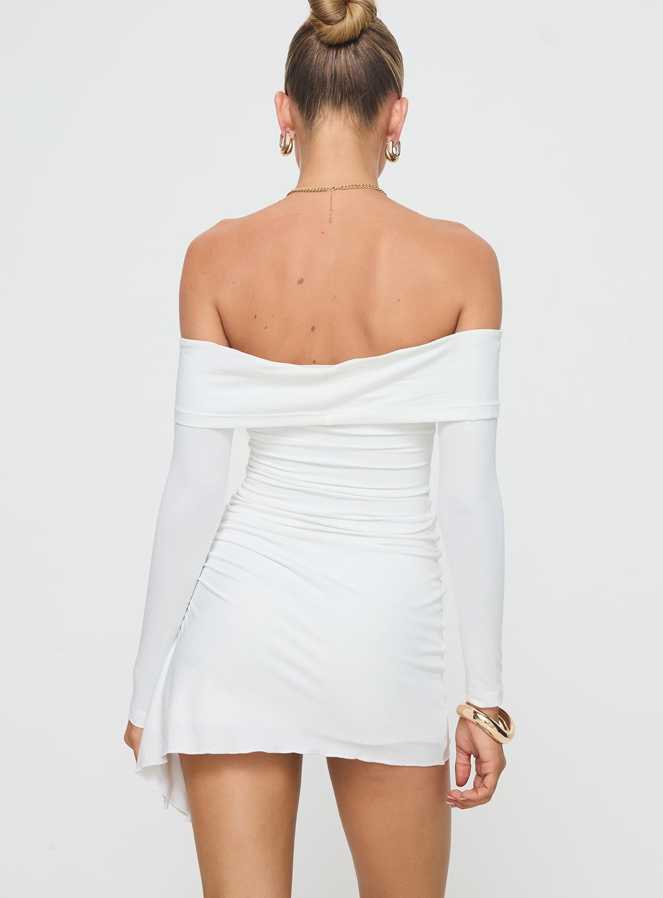 Russells Off The Shoulder Mini Dress White