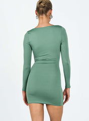Brewer Long Sleeve Mini Dress Green