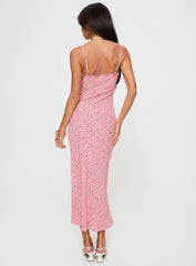 Rowenna Midi Dress Red Floral