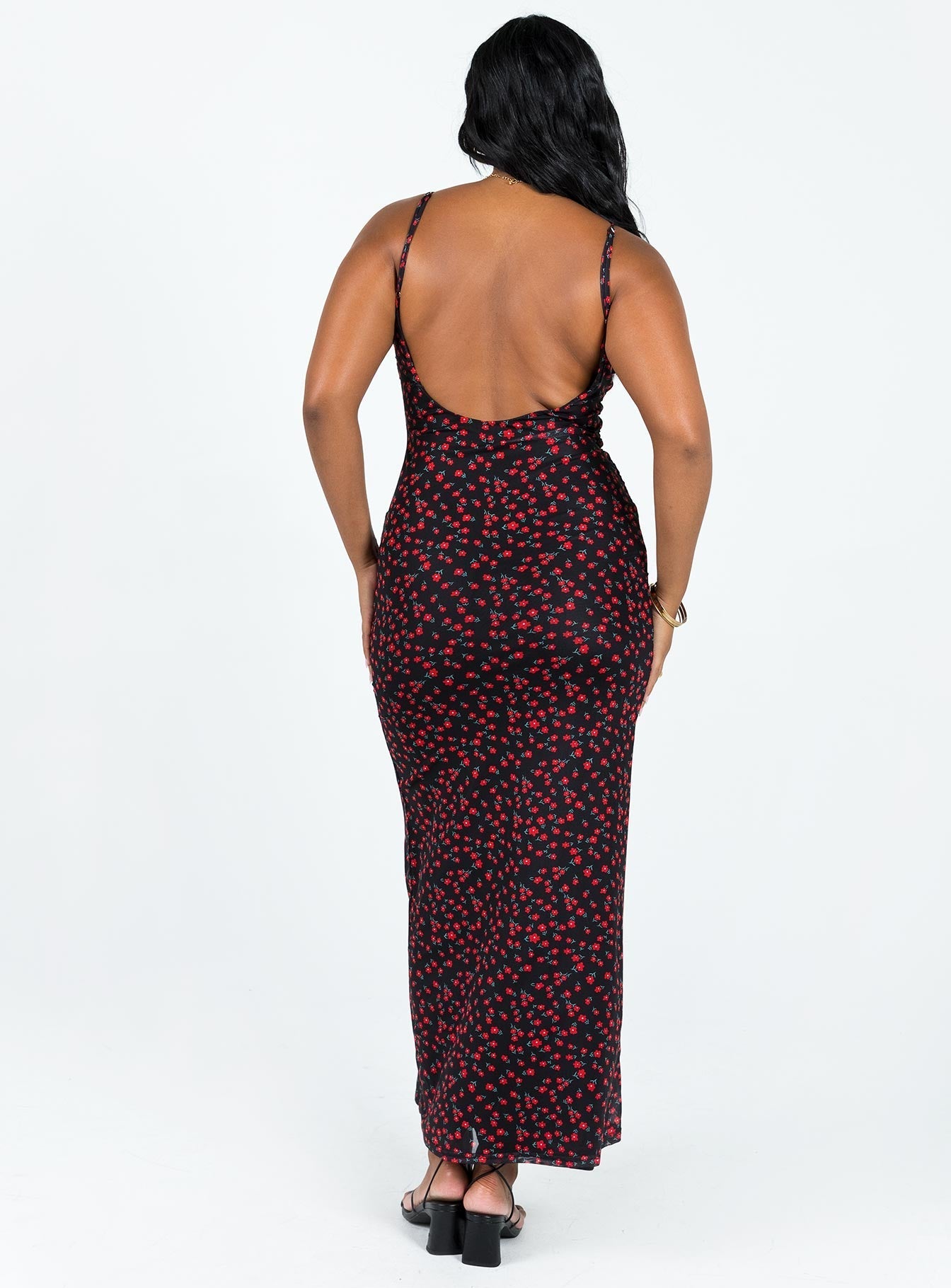 Knox Maxi Dress Black / Red Floral