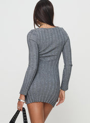 Rich Girl Mini Dress Grey Marle