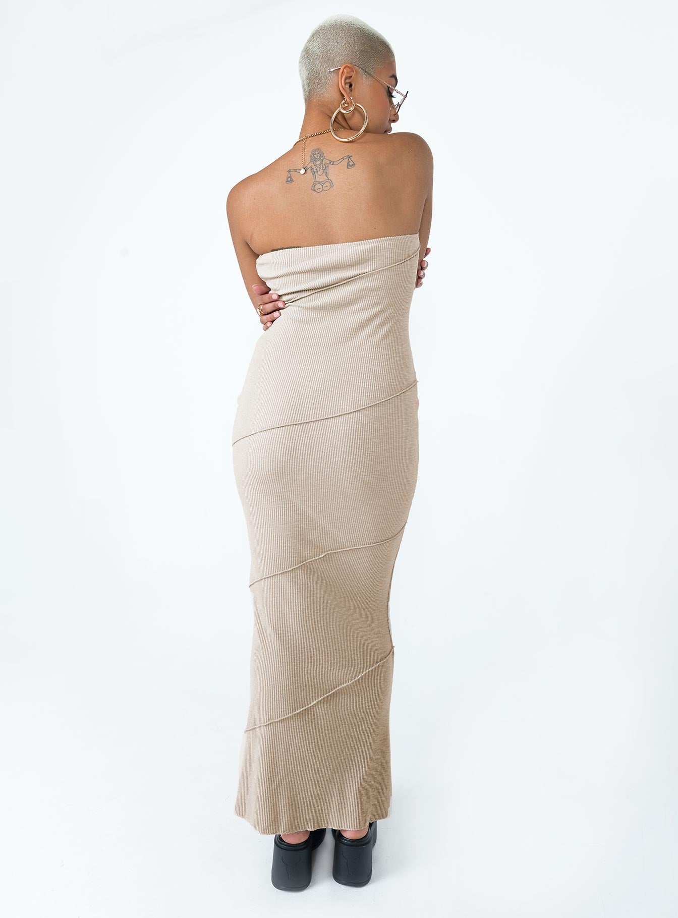 Oscar Midi Dress Beige