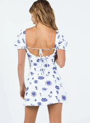 Aruma Mini Dress Blue / White