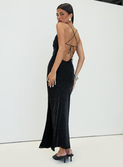 Cutting Edge Maxi Dress Black Glitter