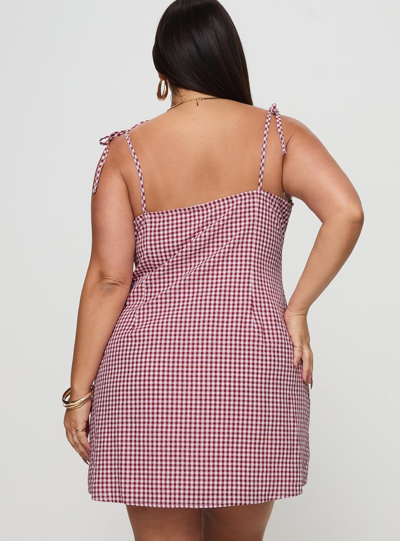 Burkes Mini Dress Red Check Curve