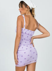 Tiffany Mini Dress Purple Floral