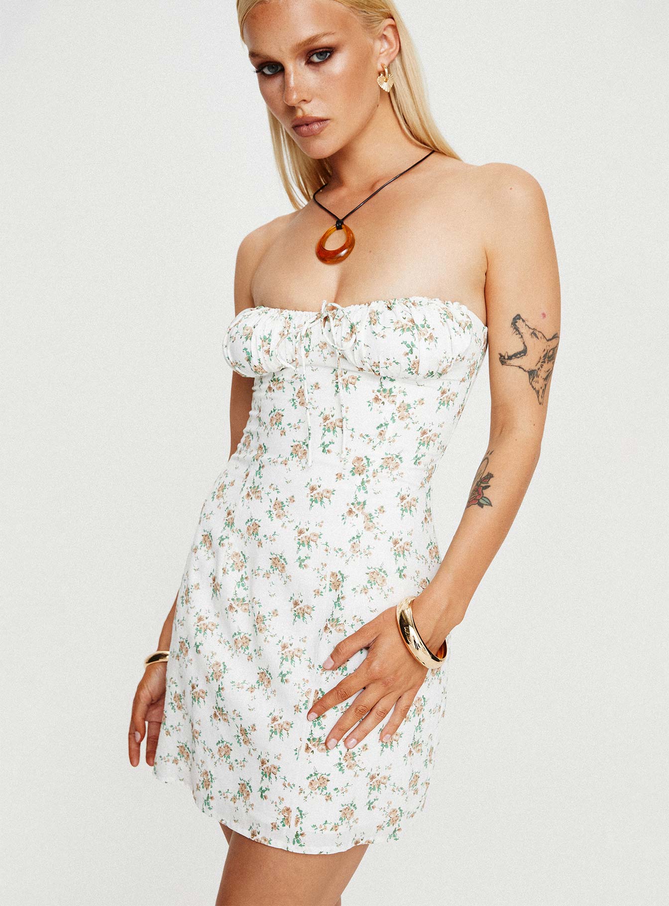 Rizzi Mini Dress White Floral