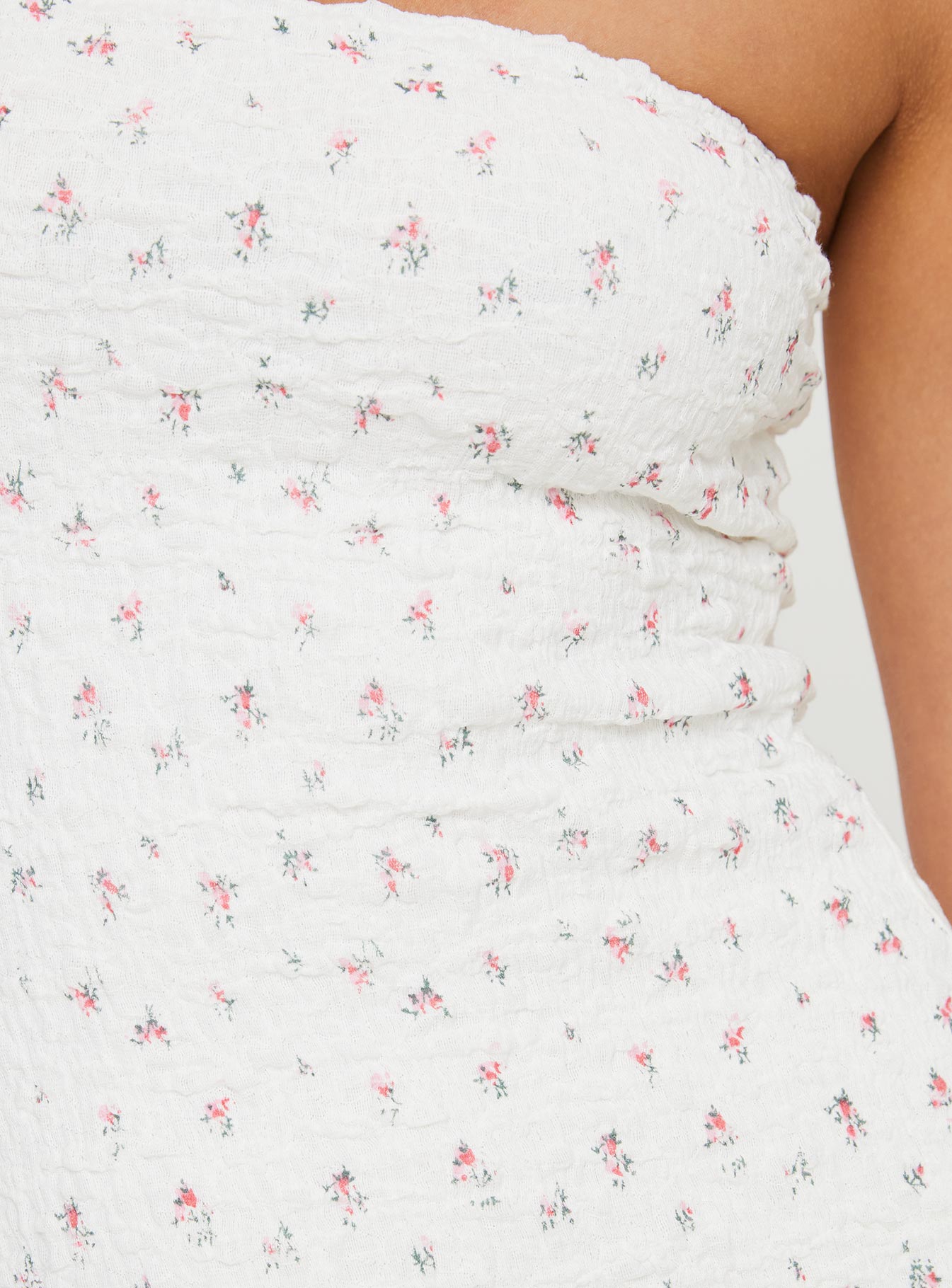 Segura Strapless Mini Dress White / Floral