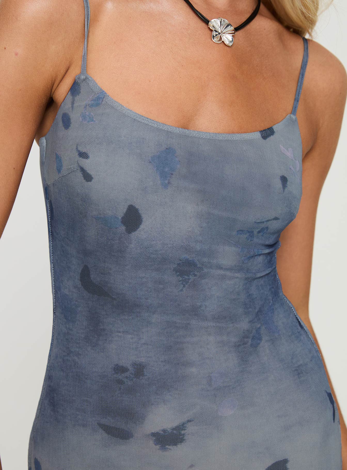 Scottson Mesh Maxi Dress Blue