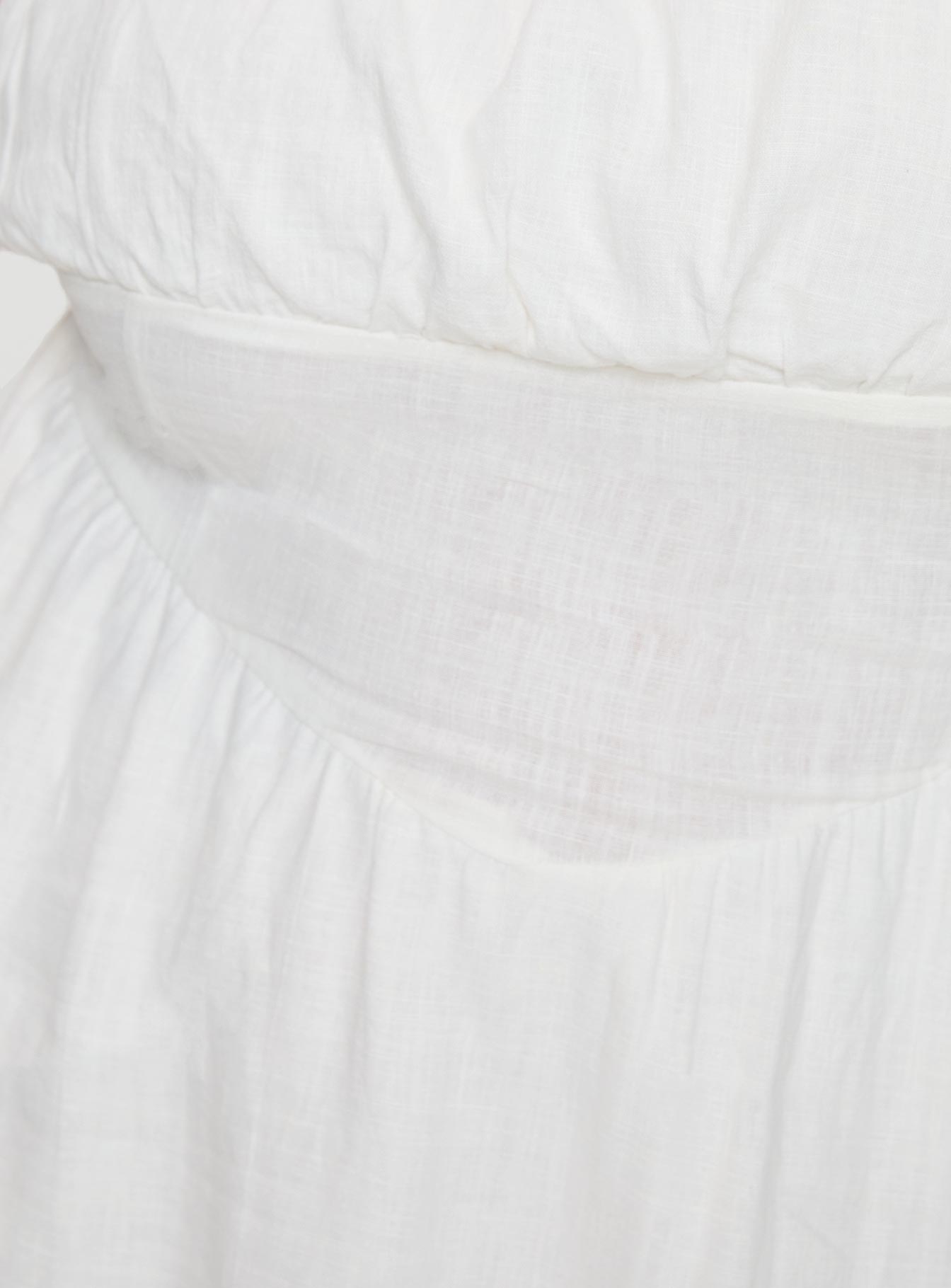 Slow Dance Linen Blend Mini Dress White Curve