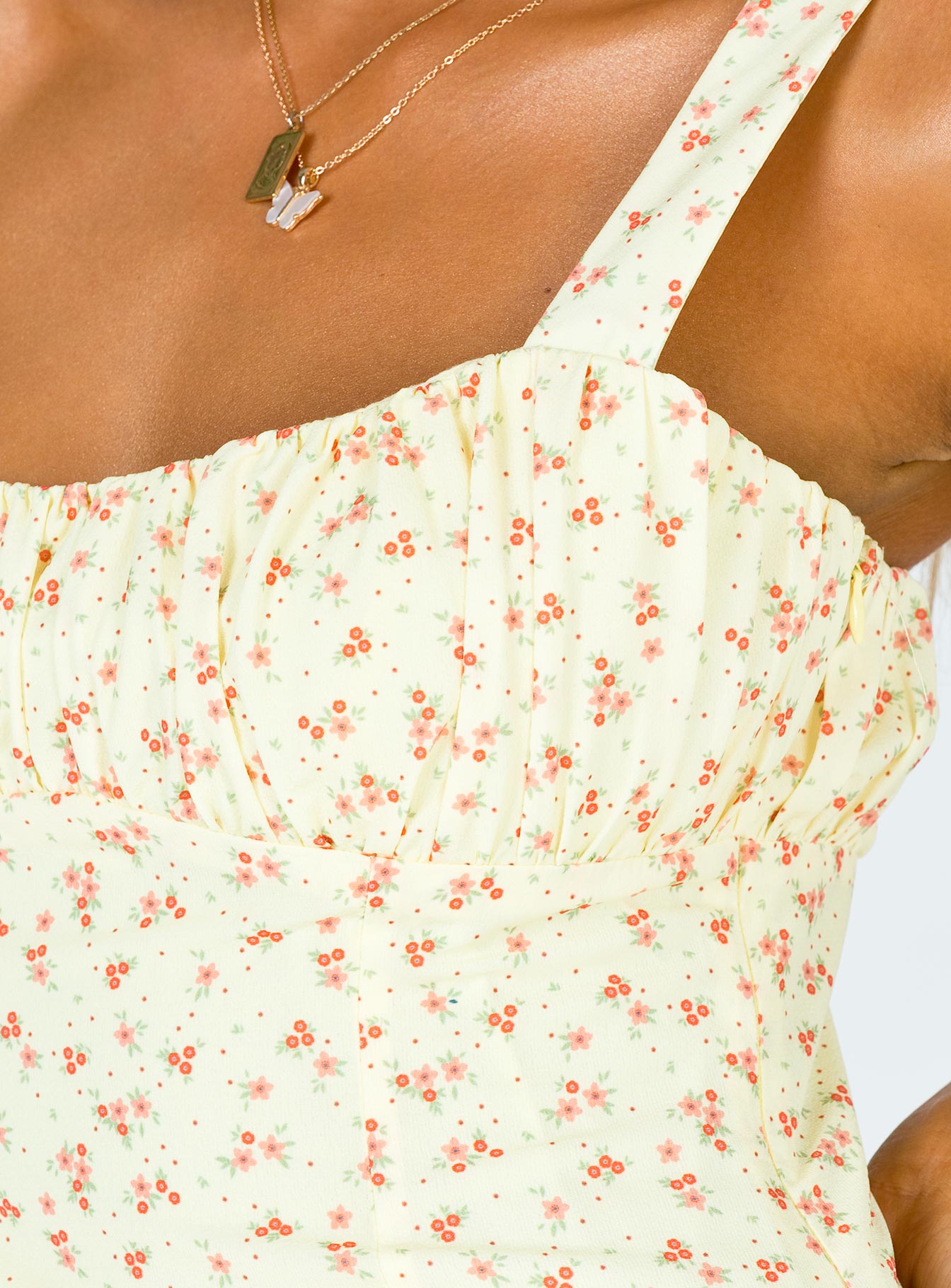 Freya Mini Dress Yellow Floral