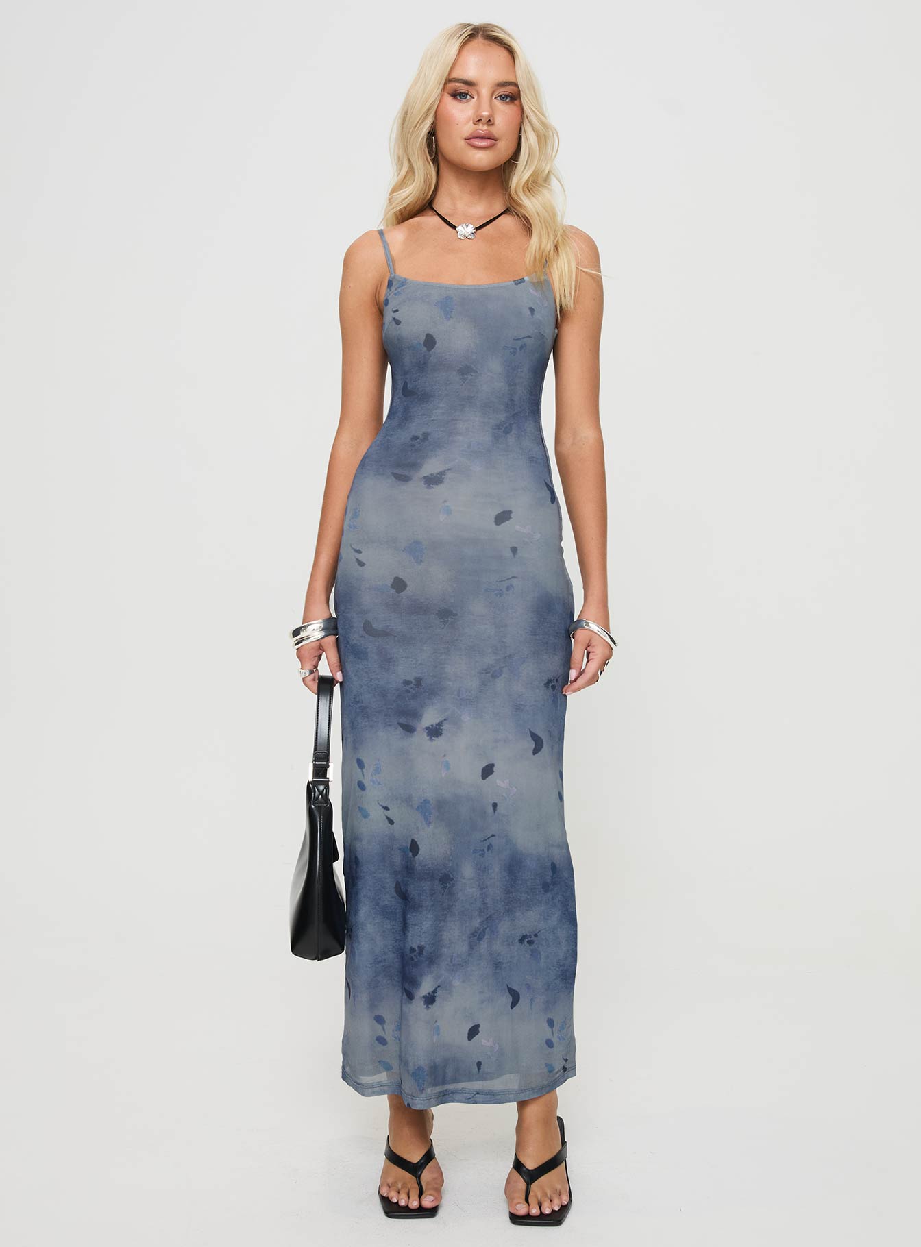 Scottson Mesh Maxi Dress Blue