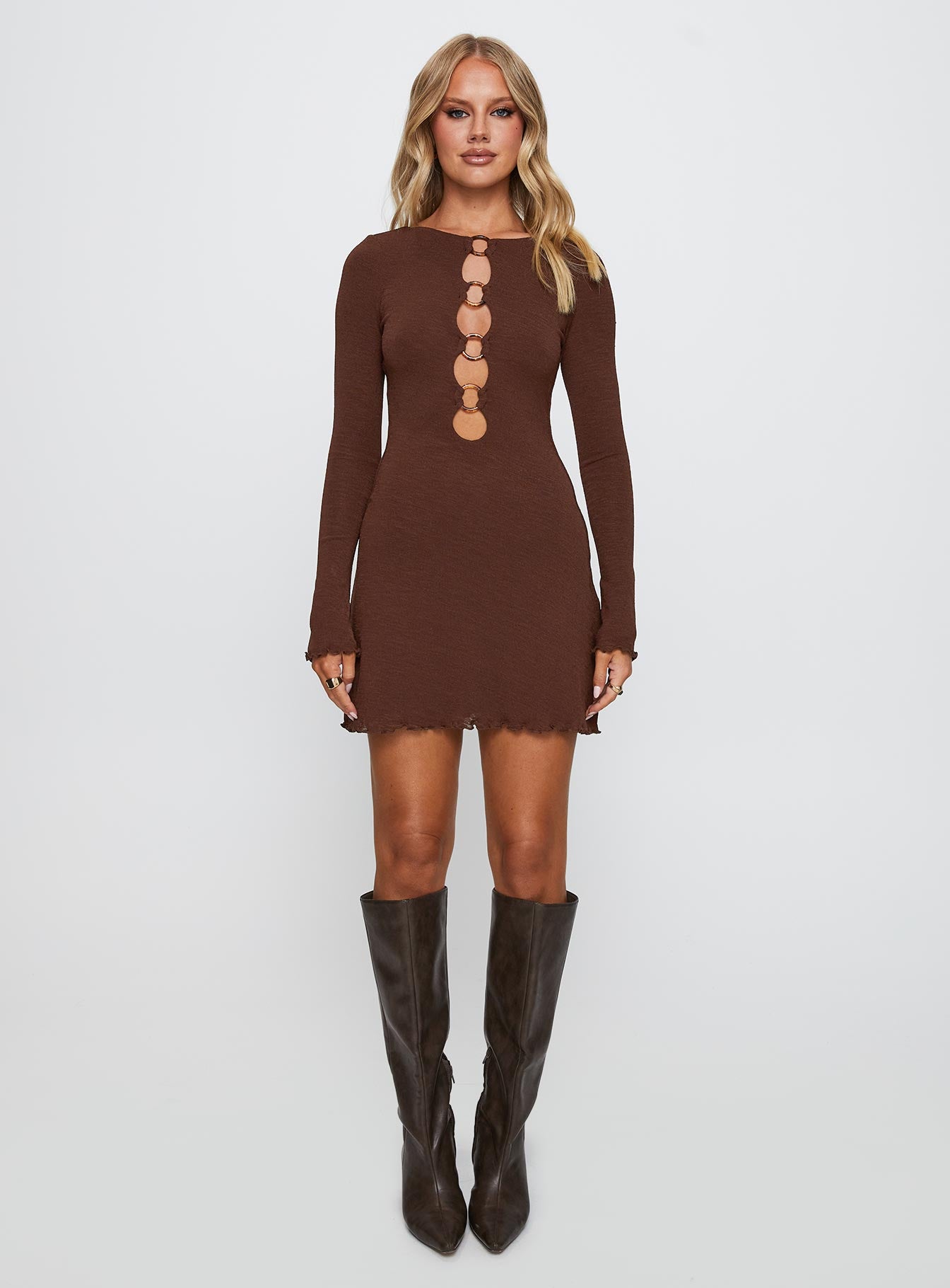 Dejonge Ring Mini Dress Brown